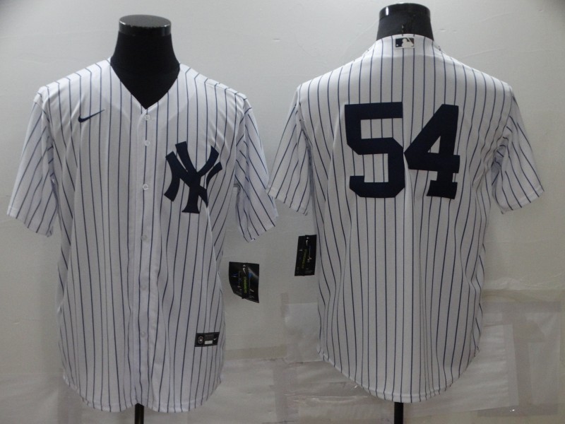 Men's New York Yankees Aroldis Chapman #54 White Name Jersey